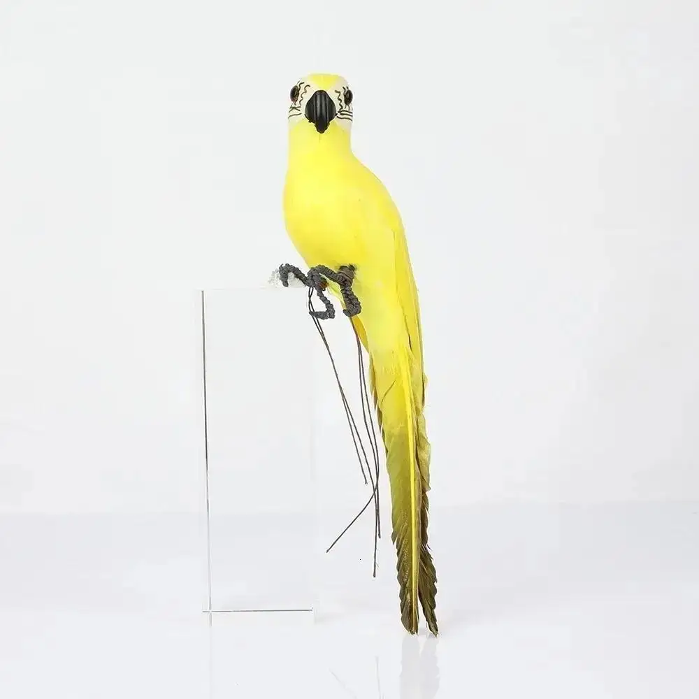 2026 25/35cm Handmade Simulation Parrot Creative Feather Lawn Figurine Ornament Animal Bird Garden Bird Prop Home Decor
