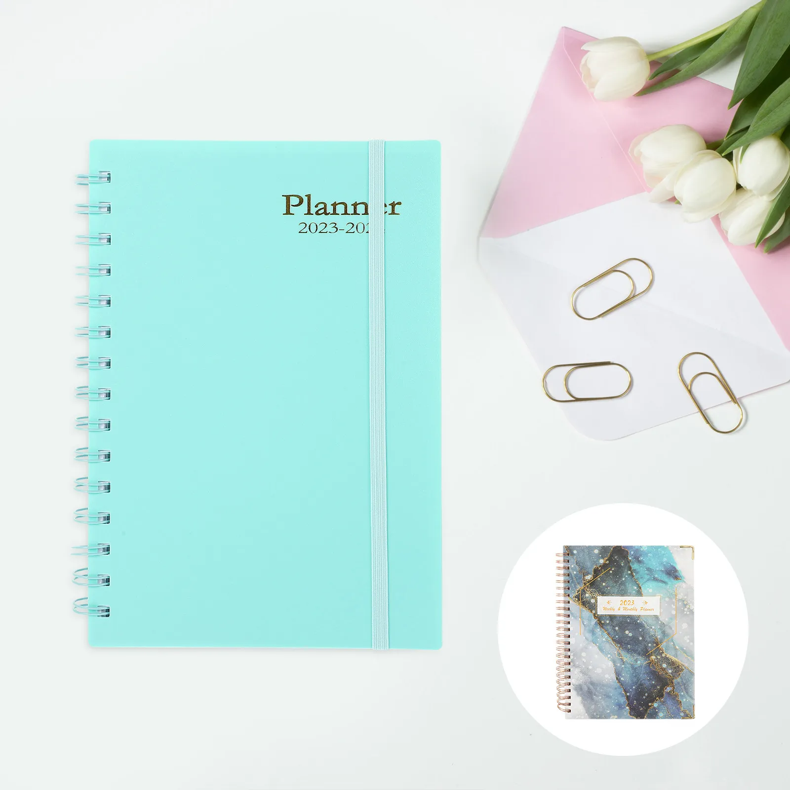 

Portable Coil Notepad Schedule Notebook Decorative Planner Notepad Flat Smooth Paper for Note Taking Diary Recording Inspiration