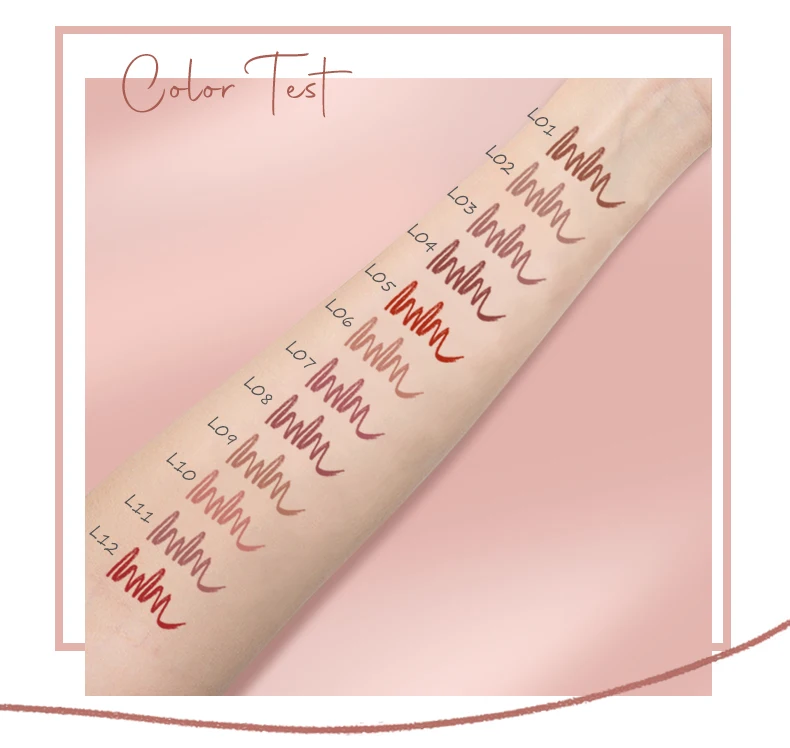Face Secret 12 Farben Lipliner, Wasserfest Langanhaltend, Samt-Matt Mehrfarbiger Korrektur-Lippenstift Lippenvergrößernder Kosmetikstift – Detail 3