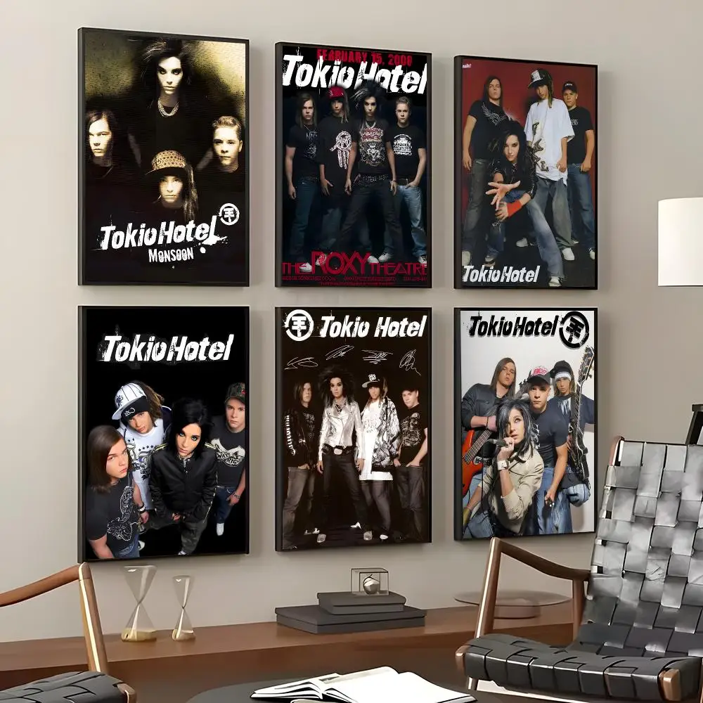 Band Tokio Hotel Poster Self-Adhesive Waterproof Wall Stickers, Coffee Bar Home Wall Decor