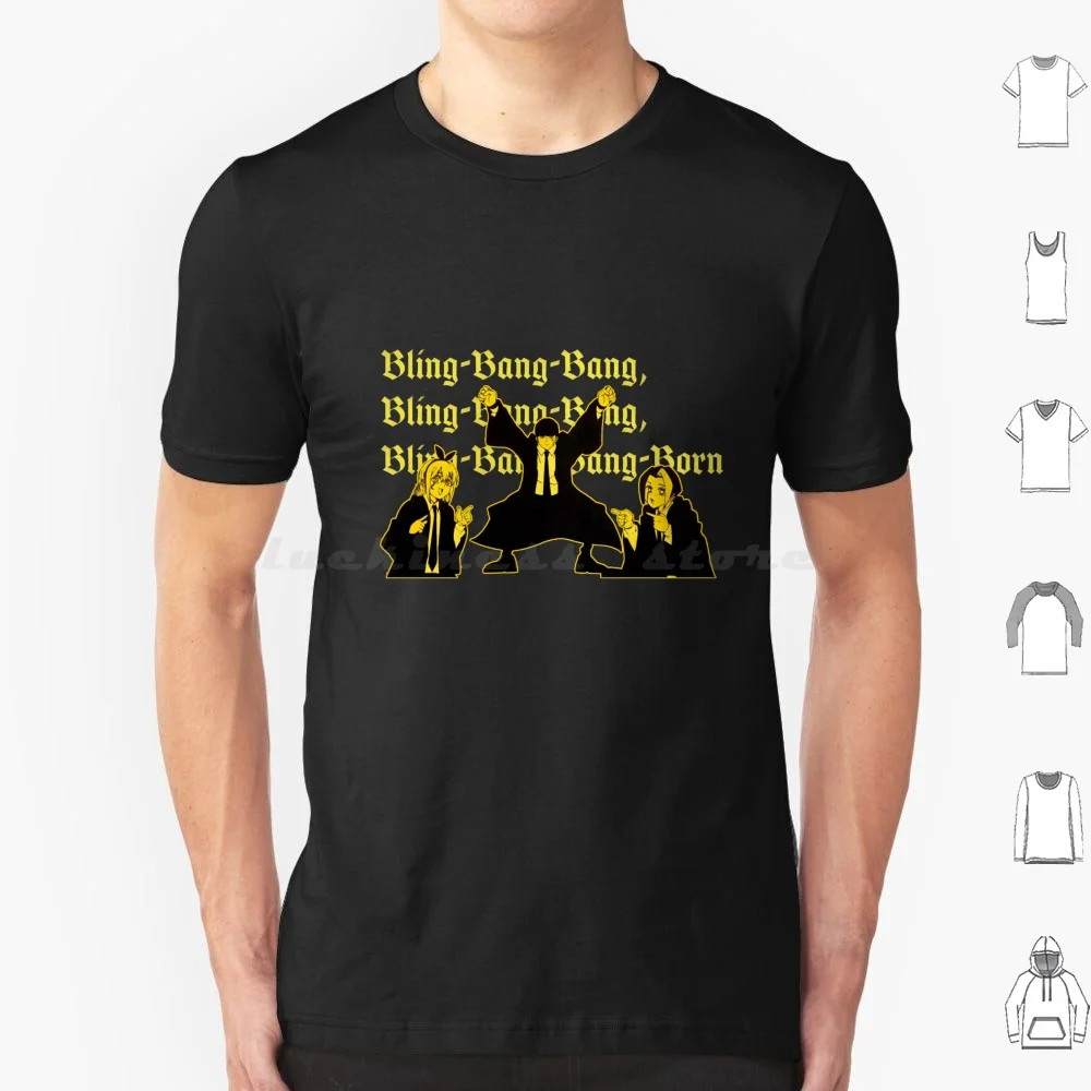Camiseta musculosa y mágica Bling Bang Bang talla grande 100% algodón músculos y músculos mágicos magia divina visionaria Mashle Burnedead
