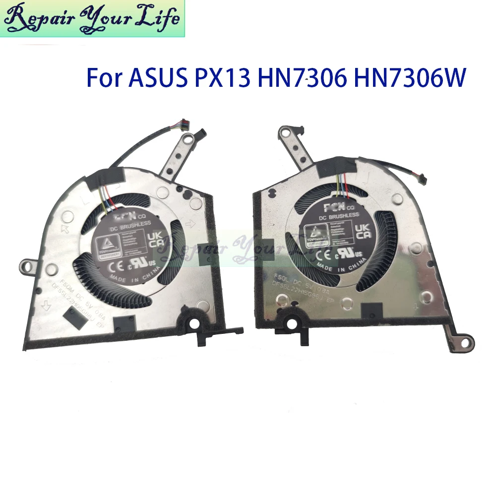 Notebook Cooler CPU GPU Fan For ASUS ProArt PX13 HN7306 HN7306WU HN7306WI HN7306WV 13NB14K0M01011 13NB14K0M02011 FSQM FSQL DC5V