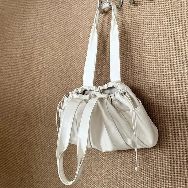 

Drawstring Armpit Bag for Women Korean Styles Shoulder Bag PU Leather Handbag 20CA