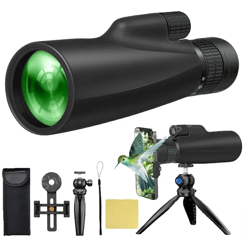10-30X50 Zoom Monocular Telescope High Power HD Optical Scope with BAK4 Prism FMC Optics Low-Light Performance for Bird Watching