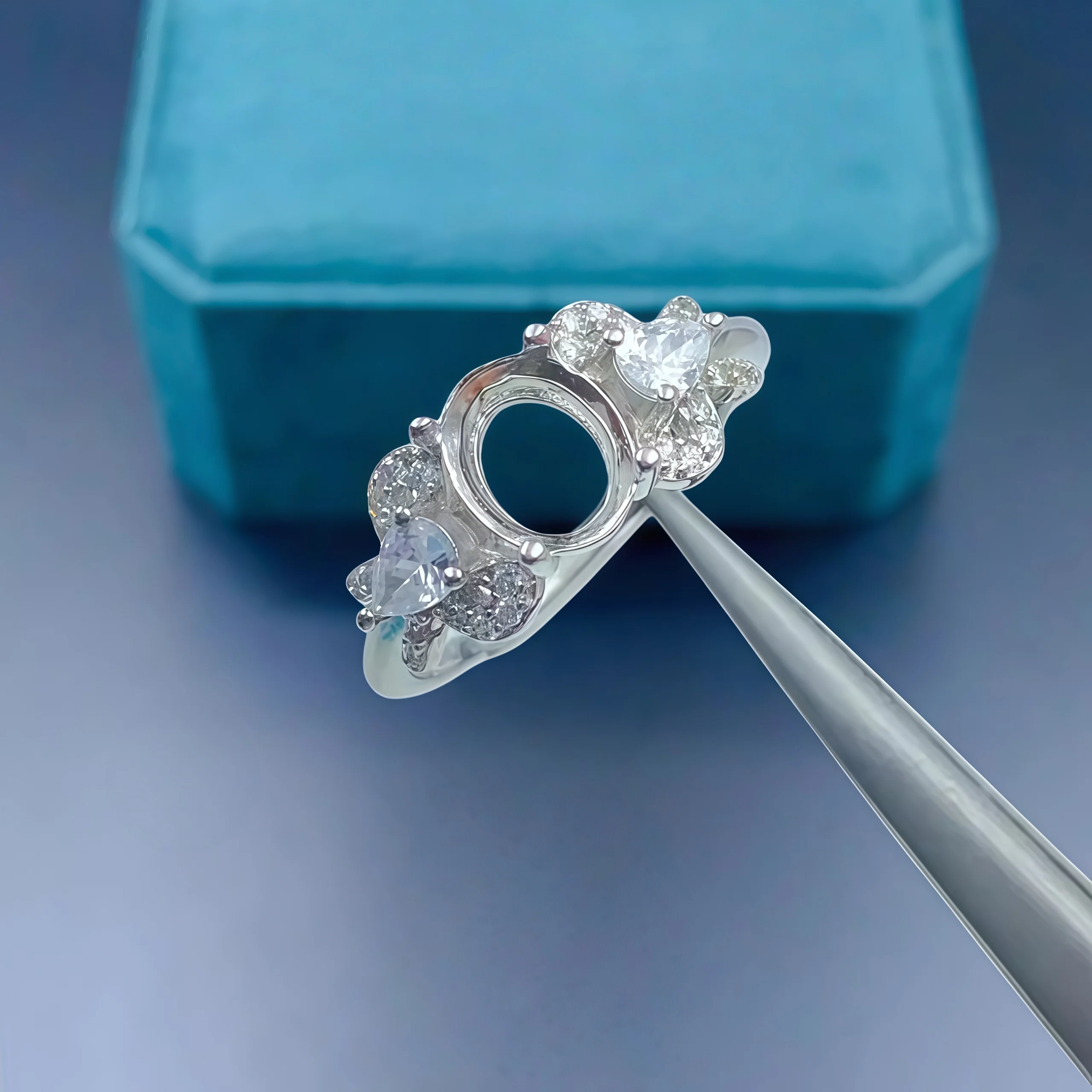 

Fashion DIY Ring Empty Holder S925 Sterling Silver Setting 6*8mm Elliptic Stone Fine Charm Weddings Jewelry Accessory for Woman