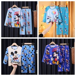 2pcs/set New Children Pyjamas Mickey Cartoon Boys and Girls Sets Kid Home Wear young boys and girls Casual Sleepwear Suit