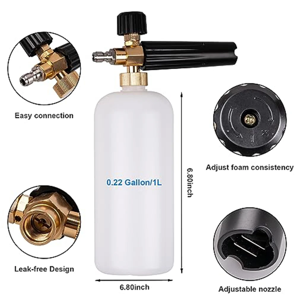 Pressure Washer with Foam Pot and 5 Nozzle Tips Supporting Variable PSI Output for Task-Specific Cleaning Requirements