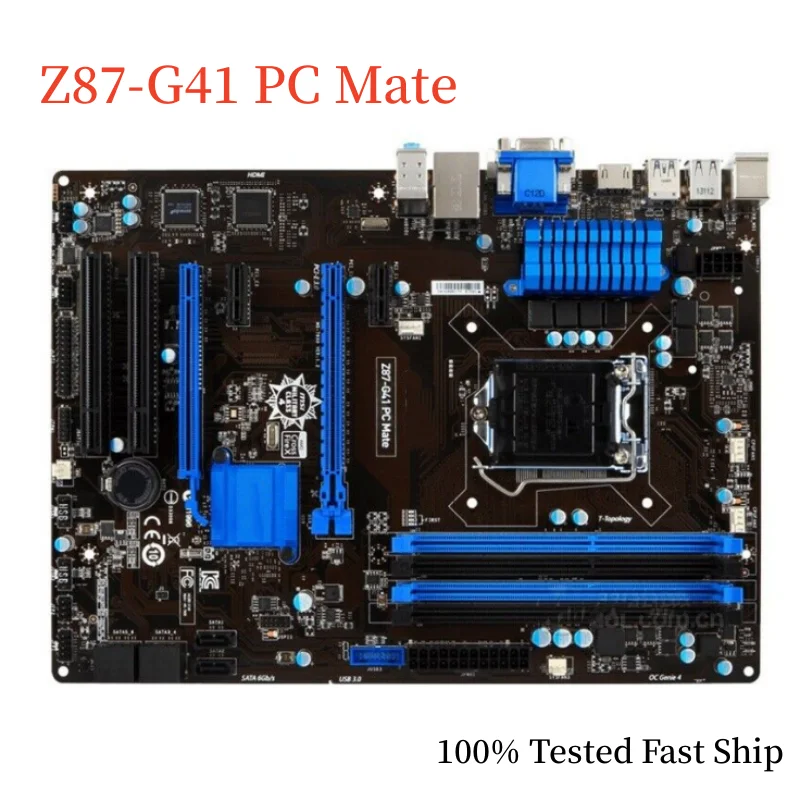 

For MSI Z87-G41 PC Mate Motherboard Z87 64GB LGA 1150 DDR3 ATX Mainboard 100% Tested Fast Ship