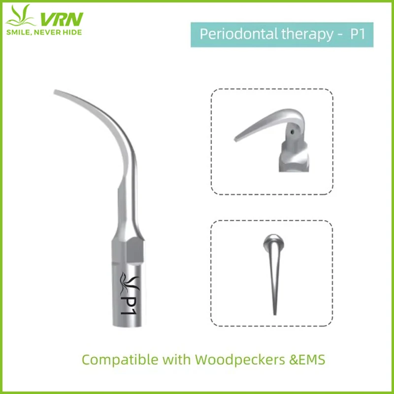 

1PC VRN P1 Dental Ultrasonic Scaler Tips Scaling Tips Periodontal therapy P-Series Fit EMS Woodpecker Scaler Handpiece