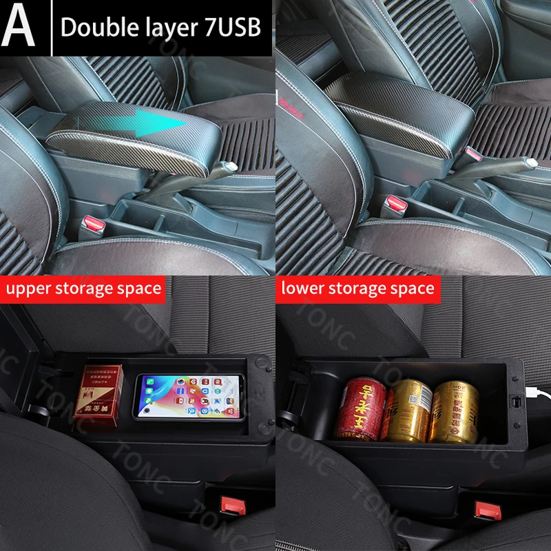 Reposabrazos para Peugeot 2008, caja de reposabrazos para coche Peugeot 208, 2019, 2020, 2021, piezas de reequipamiento, detalles interiores,