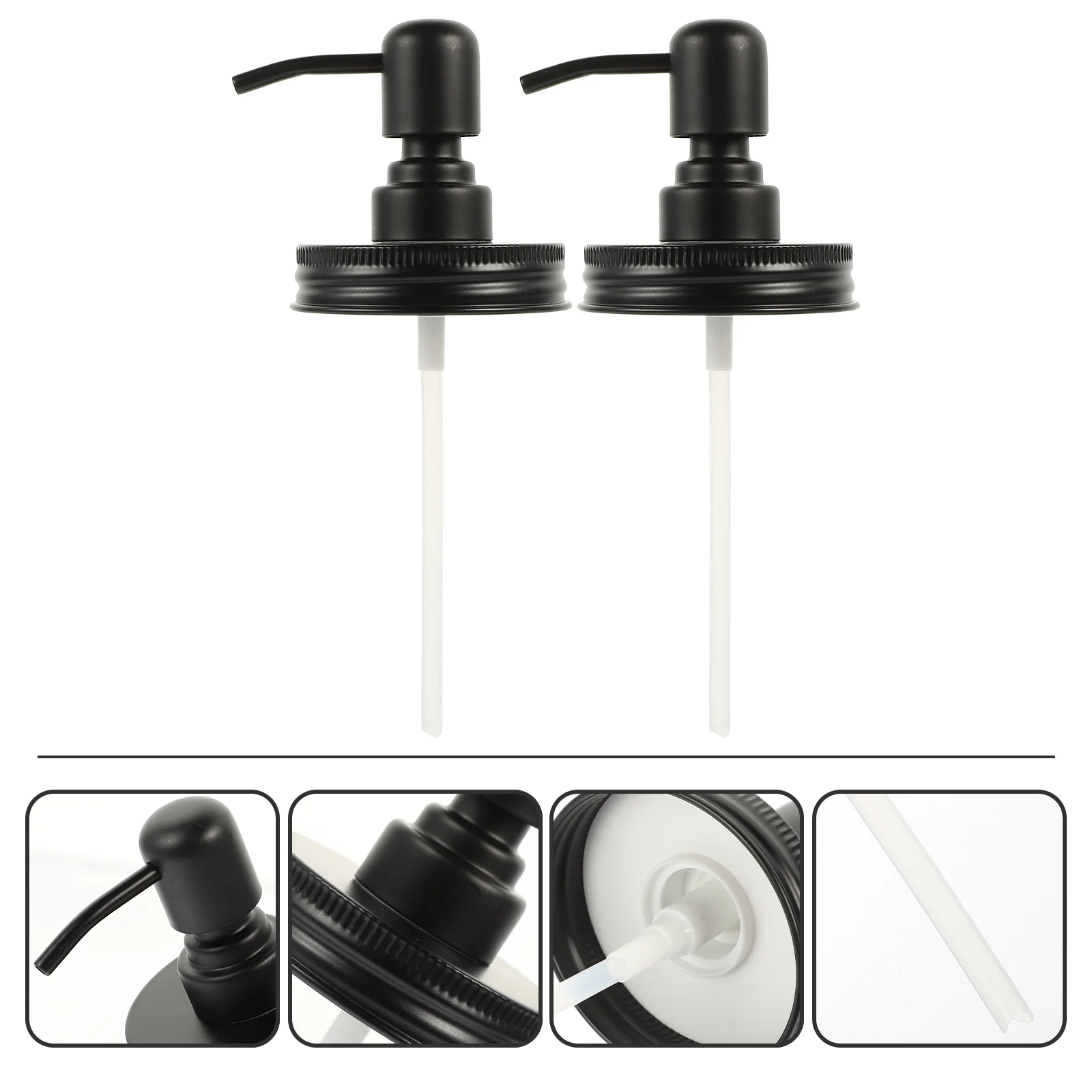 2Pcs Premium Stainless Steel Dispenser Pump Lid Exquisite Workmanship Leakproof Bottle Cap for Lotion Cream Replacement Portable