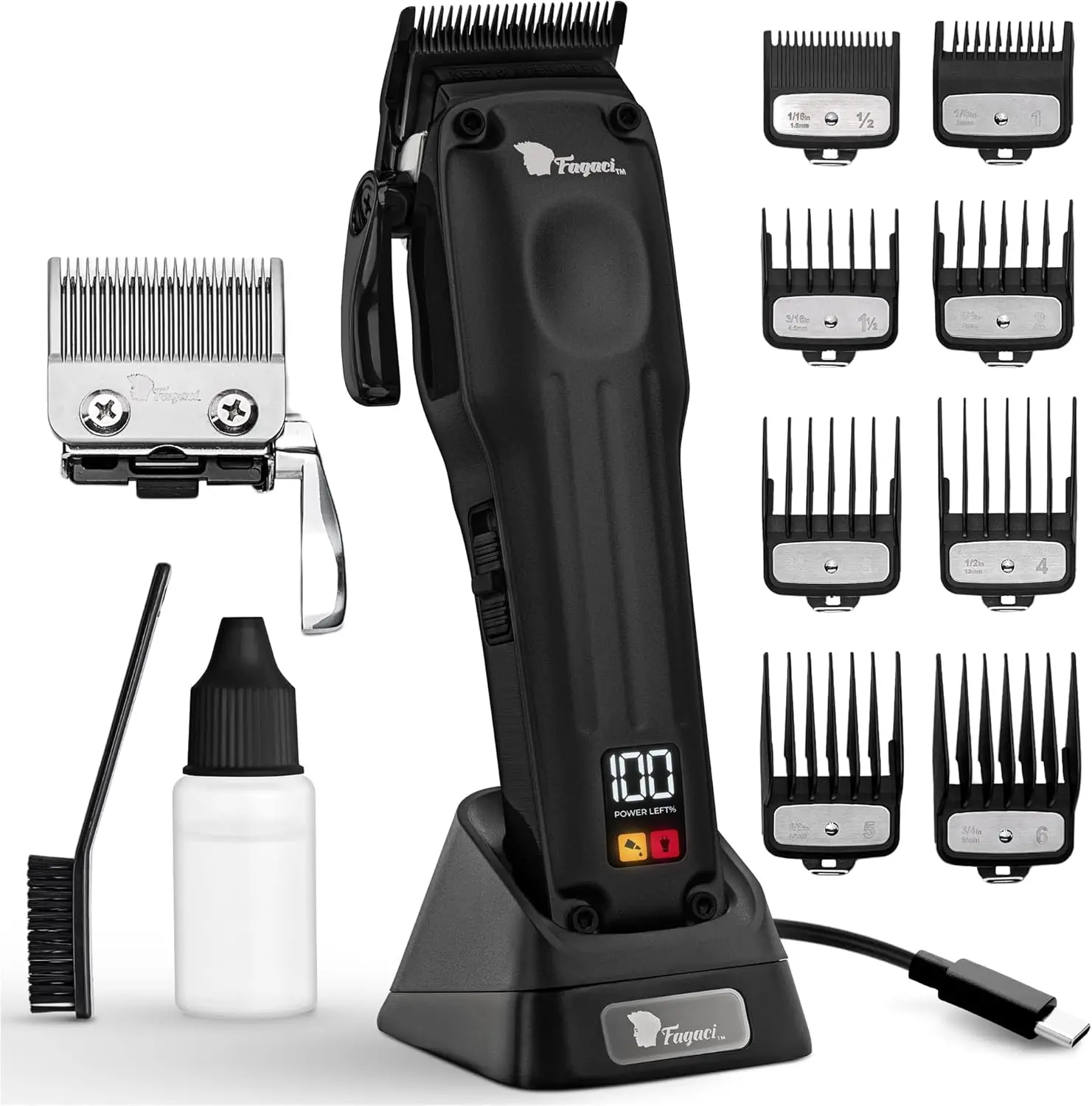 

Professional Cordless Hair Clippers for Men, 5X Longer Sharpness, Brushless Motor, 2 Blades Fade & Taper Set