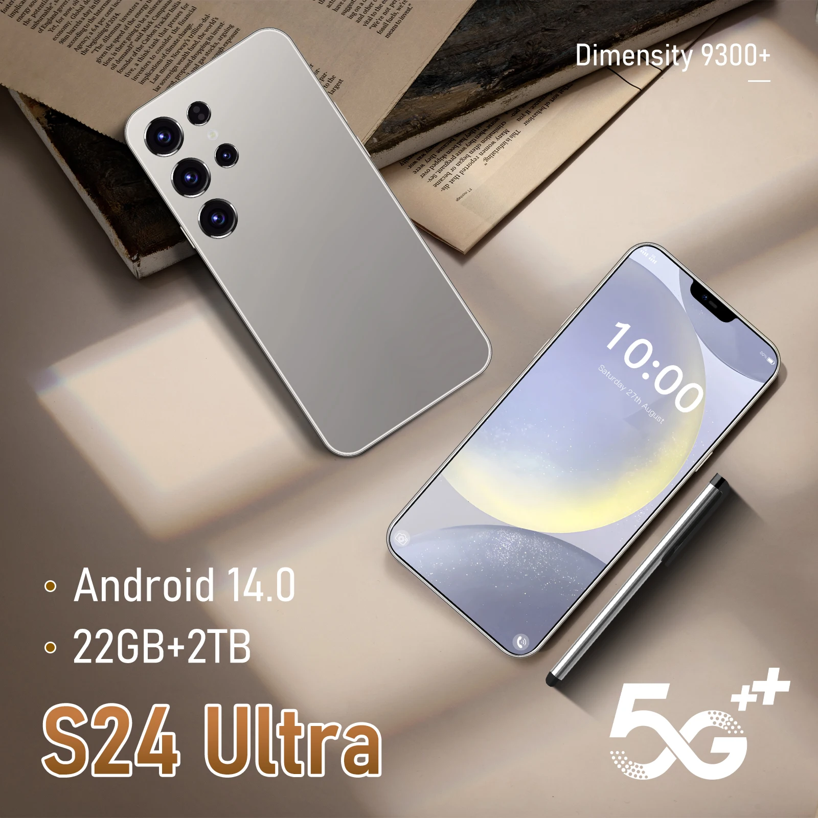 Новая модель S24 UItra, 6,8 дюйма, 2025, оригинальный смарт-телефон 5G, двойная карта, двойной режим ожидания, система Android14, аккумулятор 8000 мАч