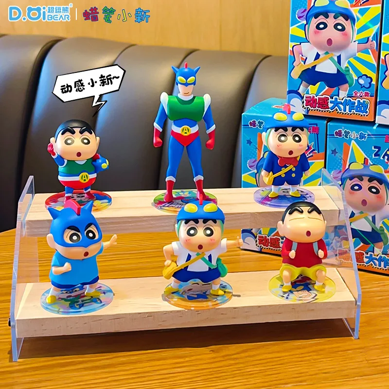 Genuine Crayon Shinchan Anime Trendy Figurine Blind Box Cute Decor for Car Desktop Office Home Interior Ornament Gift view 4