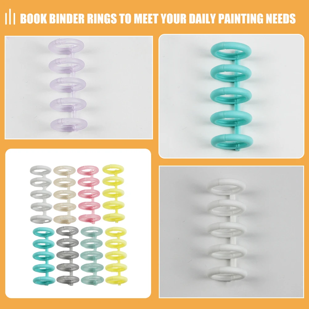 

30pcs Book Plastic Loose Leaf Rings Replacement 5-Hole Binder Rings For Notebook Scrapbook Office Home Use Smooth