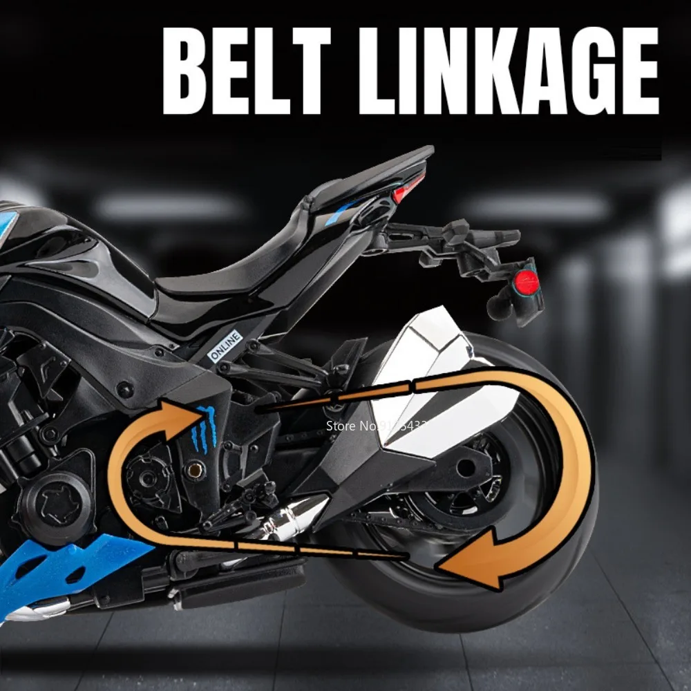 1:12 Scale Z1000 400 Alloy Motorcycle Model Toy Car Pull Back Shock Absorption Simulation Motor Models Children's Gifts Toys