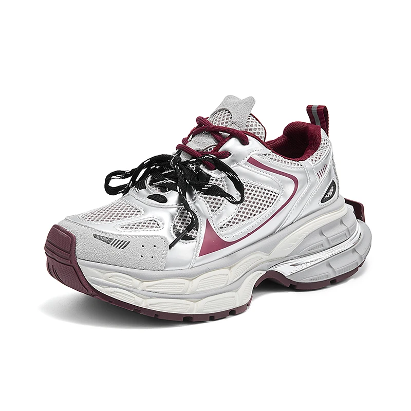 

Genuine Leather Platform Sneakers for Women Fashion Luxury Designer Shoes Ladies Sports High Heels Casual Tennis Female Spring