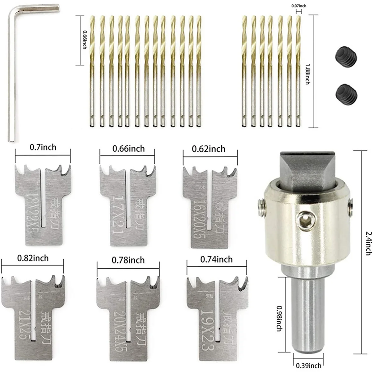 30-teiliges Ringbohrer-Set, 16–21 mm Klingen, Holzringbohrer, Ringbohrer aus Holz, Stahl, Holzperlenbohrer