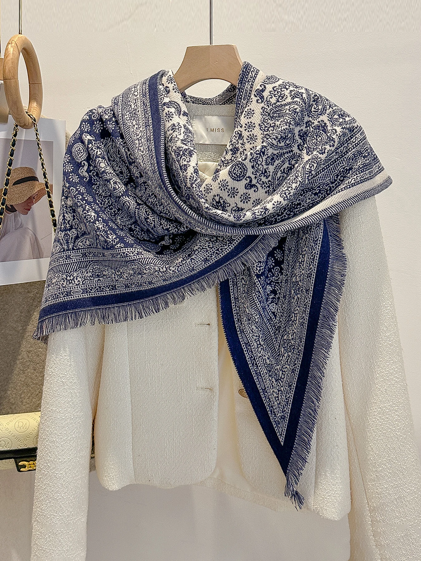 Frauen Paisley Print Kaschmir Schal Nachahmung Pashmina Schal Weiche Warme Winter Wrap Modische Weibliche Design Decke Bufanda – Detail 6