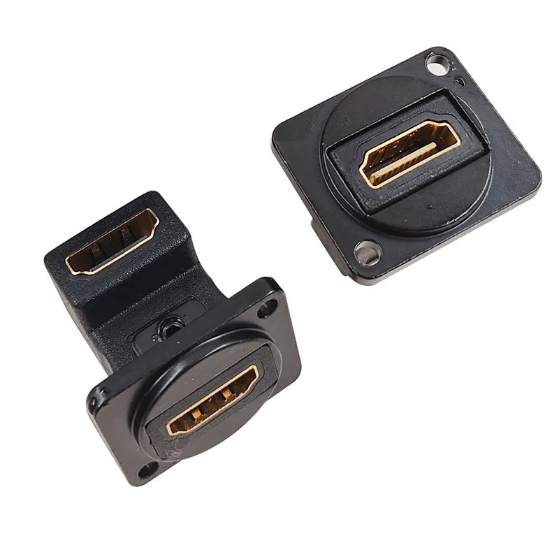 HDMI Female to Female 4K Adapter, High-Definition Video, D-Type Socket, Interface Conversion Docking Head, 2Pcs