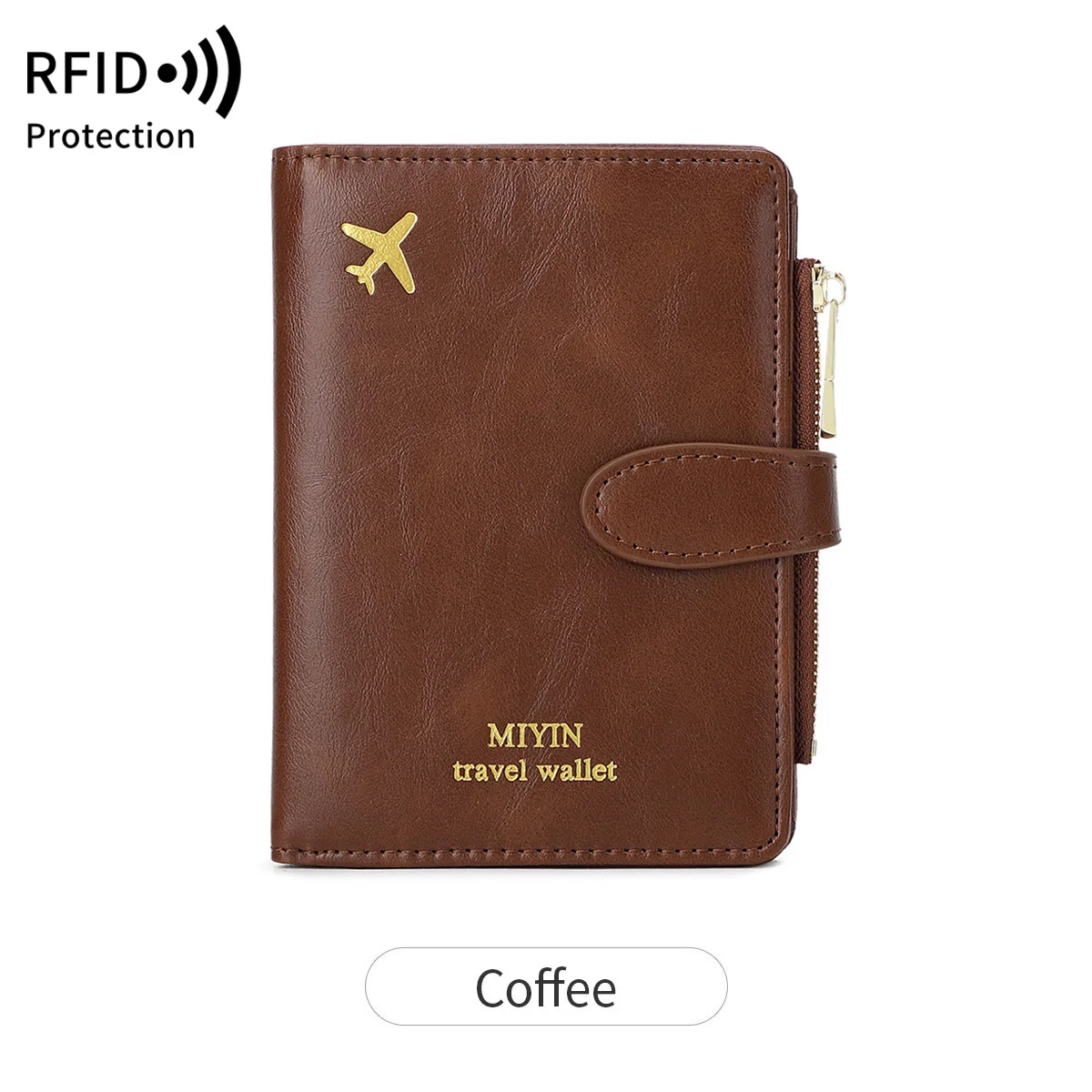 Multifunctionele RFID antidiefstalborstel paspoorttas modieuze paspoortclip met meerdere kaartsleuven PU-leer portemonnee met grote capaciteit