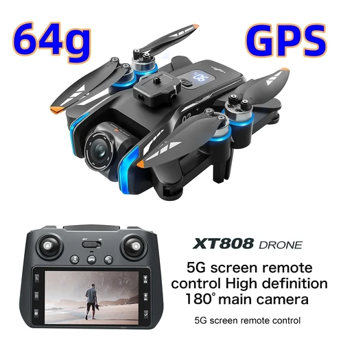 新しい XT808 スクリーンディスプレイ 5 グラムオプティカルフロー GPS 折りたたみドローン WIFI 伝送プロフェッショナル航空カメラ Quadcopter 64 グラム