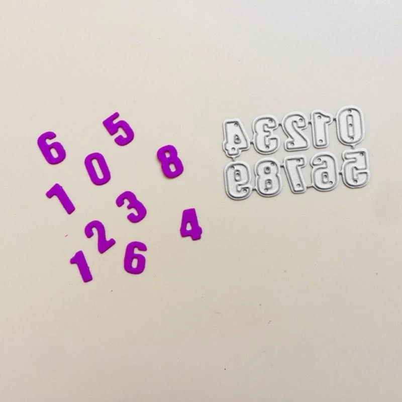 L43A Numbers Cutting Dies Metal Stencil Template Mold Carbon Steel Mould Embossing Craft Decoration for Home School