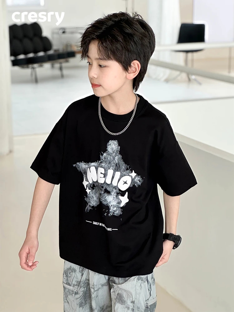t-shirt-a-manches-courtes-tendance-pour-garcons-cresry-en-melange-coton-et-polyester-style-coreen-vetements-d'ete-pour-grands-enfants