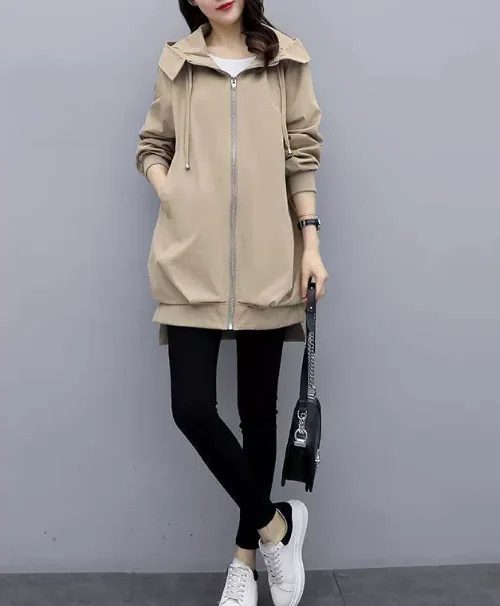 سترة واقية غير رسمية مريحة جديدة لخريف وشتاء 2025 معطف طويل للسيدات