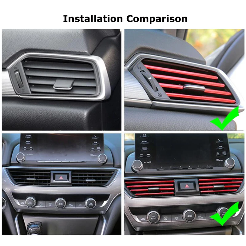 Car Air Conditioner Vent Decor Strip Sticker For BMW 1 2 3 4 Series F20 F21 F23 F30 F31 F32 F33 F34 F35 F36 2013-2019 Accessorie