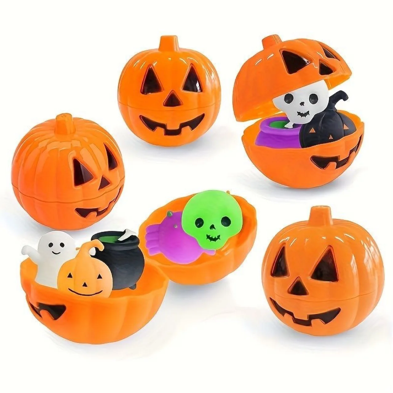 Openable Mini Pumpkin Storage Box Halloween Party Candy Holder Plastic Pumpkin Decor Case