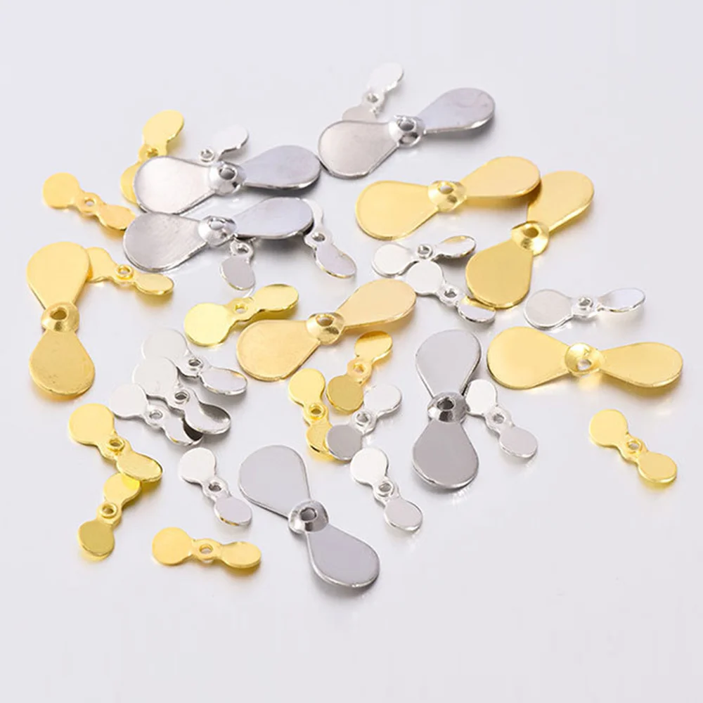 10pcs Gold Silver Fishing DIY Lures Propeller Spinner Blade  Fishing Bait Metal Rotating Blade Fishing Tackle Tool Accessories