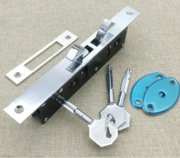 pocket door mortise latch patio door Home gate Sliding door double hook lock Stainless steel aluminum door lock