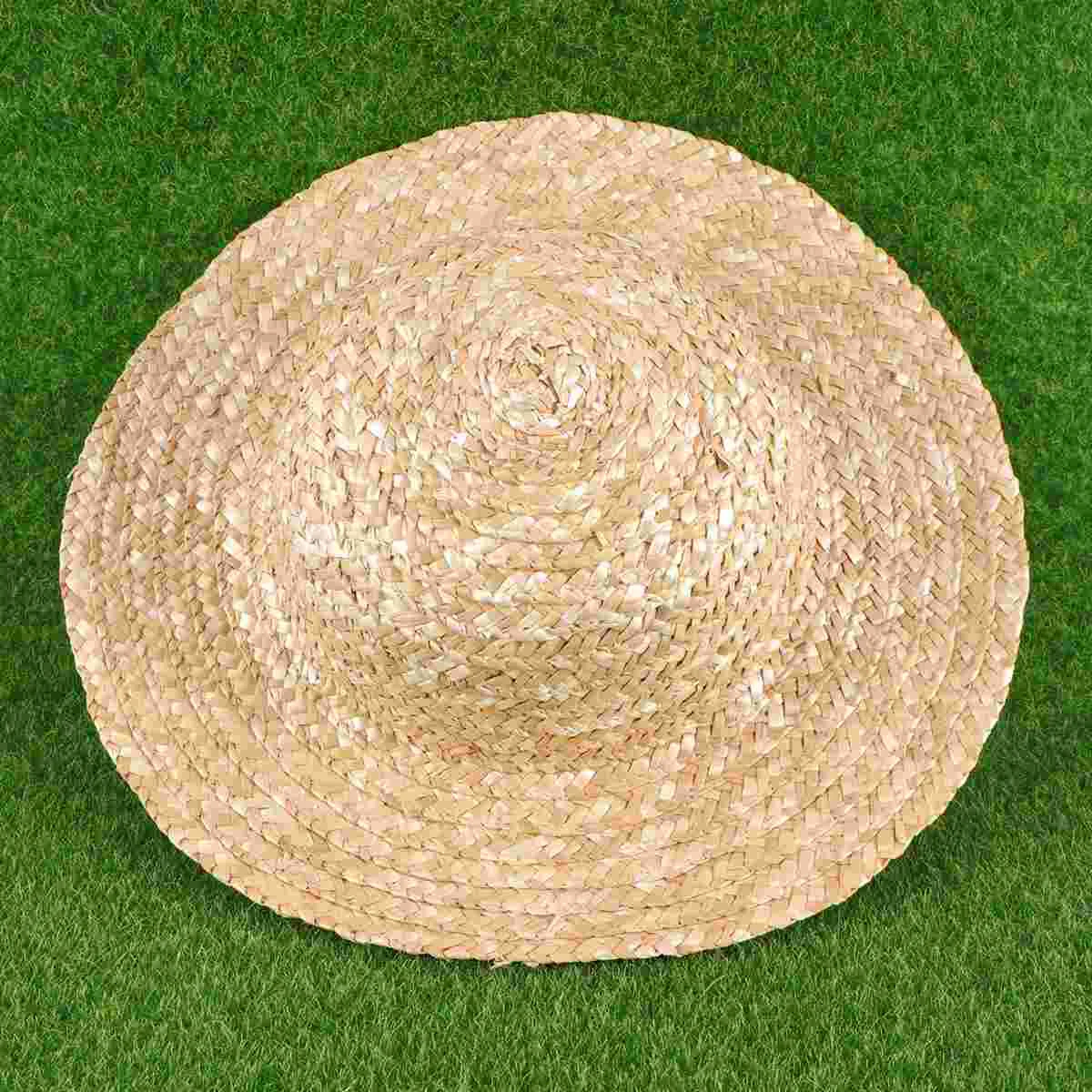 1Pc Children Painting Straw Hat Creative DIY Painting Props for Kids Kindergarten Nursery (Diameter 23cm)