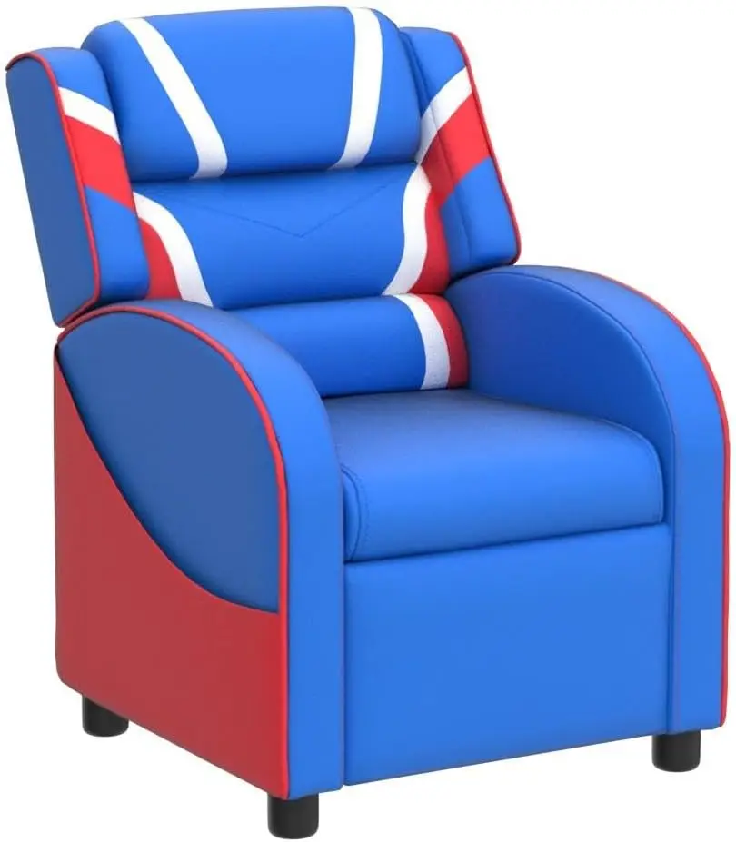 Sofá reclinable para niños, con reposapiés sillón de cuero, reposacabezas, silla reclinable para juegos, sala de estar, guardería