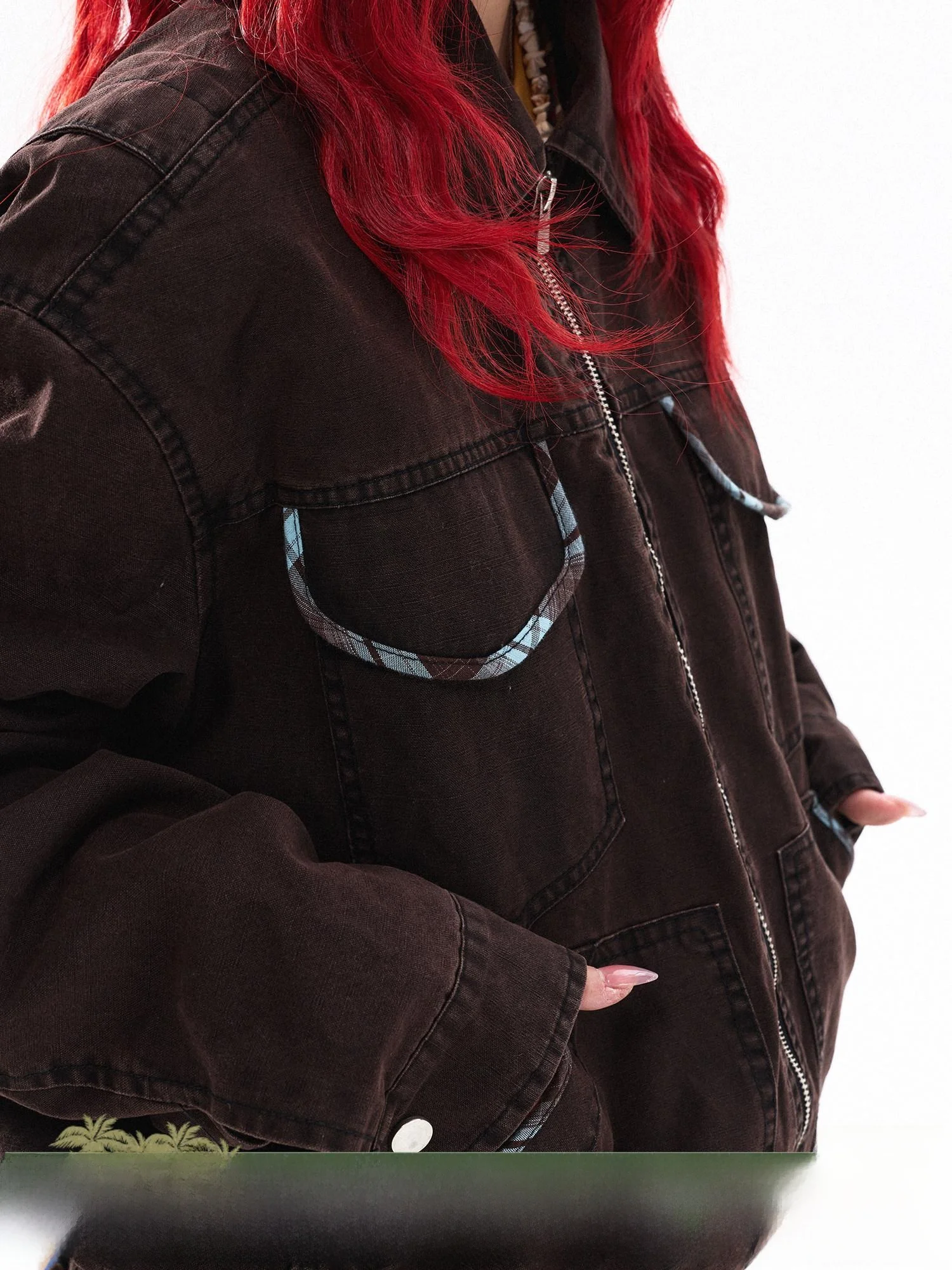 

Куртка-оверсайз Damon Island в американском ретро-стиле, классическая повседневная свободная куртка-пальто с цветовыми блоками для женщин