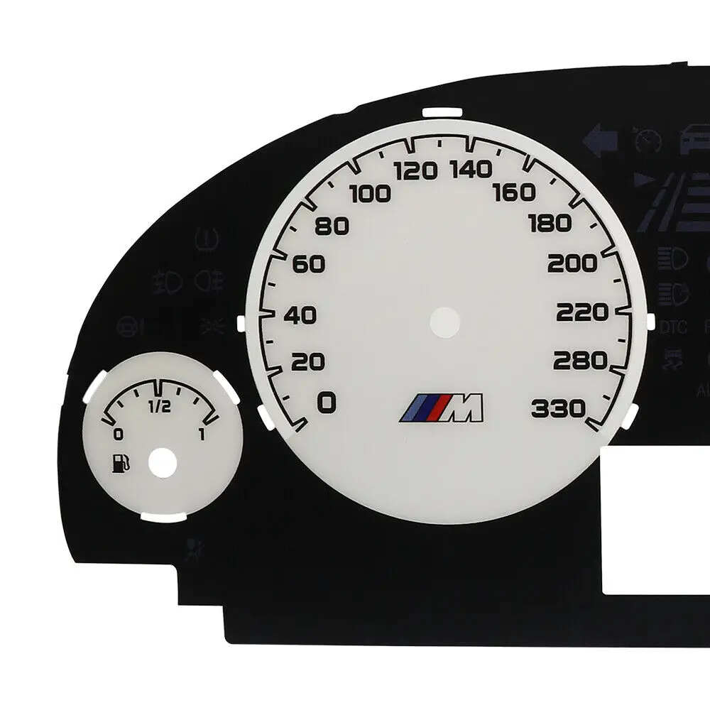 Gauge Face Overlay for BMW 5-Series F10 F11 Instrument Cluster 330KM/H White