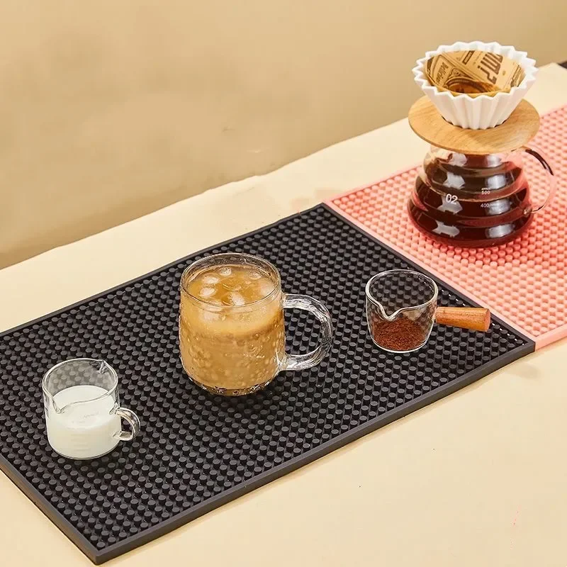 Water Proof Anti-skid Silicone Mat  Rubber Beer Bar Service Spill Mat Coffee Barista Pad Glass Coaster Place Placemat