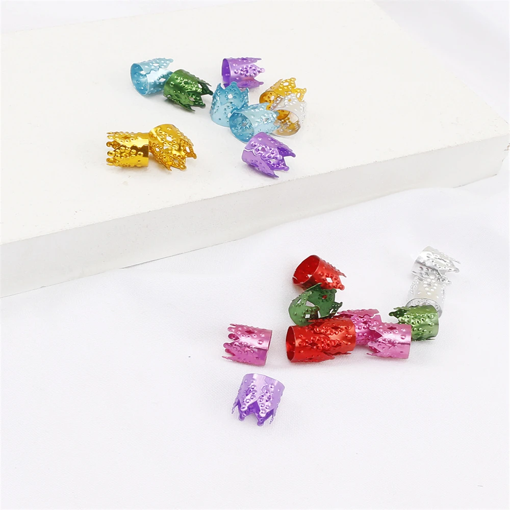 21pcs Aluminum Colorful Crown Hair Clips for Women Girls Dreadlocks Hair Braid Jewelry Accessories Spiral Hair Tie Pan Buckles