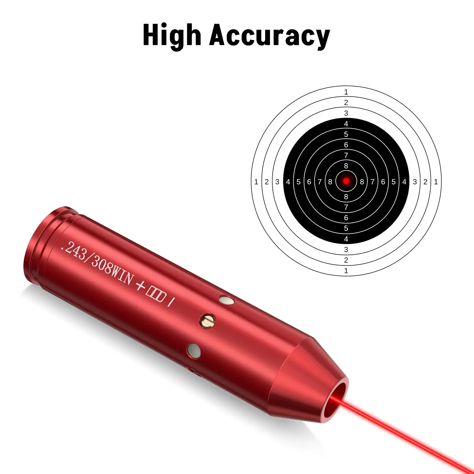 MidTen .243 308 Bore Sight Laser Red Dot Boresighters 308 with Batteries