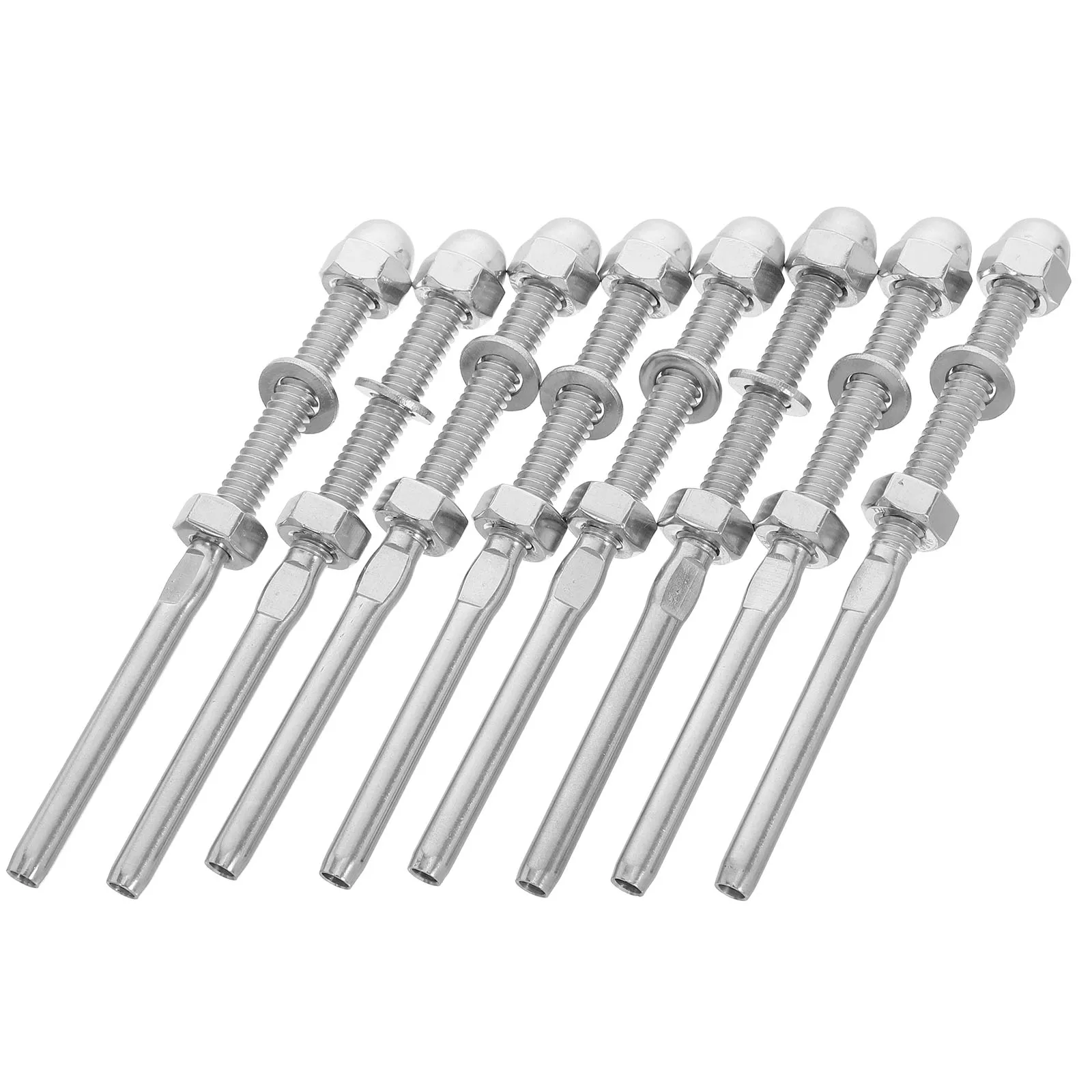 

8 Pcs Fastener Stair Wire Rope Terminal Stainless Steel Tension Cable Connector