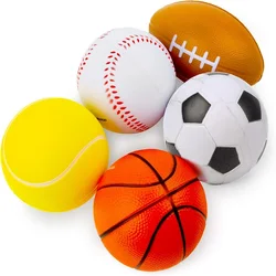 Mini Soft Football Basketball Baseball Tennis Rugby Toys Foam Rubber Squeeze Balls Anti Stress Toy Balls Soccer Hand Exercise