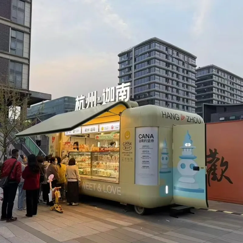 Food Cart Ice Cream Potato Chips Candy Popcorn  FoodTruck  FoodTrailer Food Kiosk Restaurant Multifunction Pizza Oven