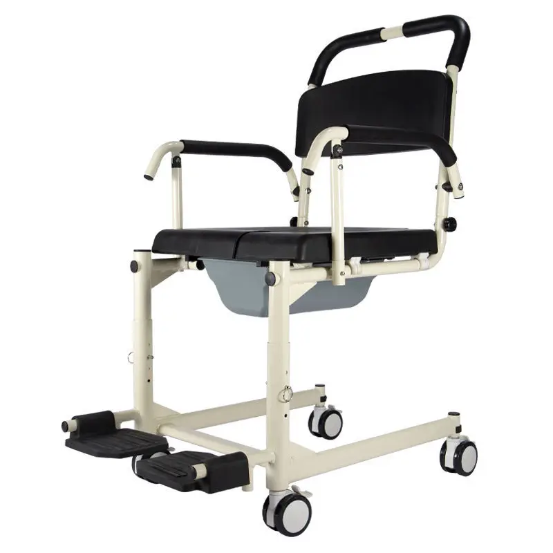 Toilet chair hemiplegic toilet with wheels can be pushed to care for patients. Home with toilet for bathing.