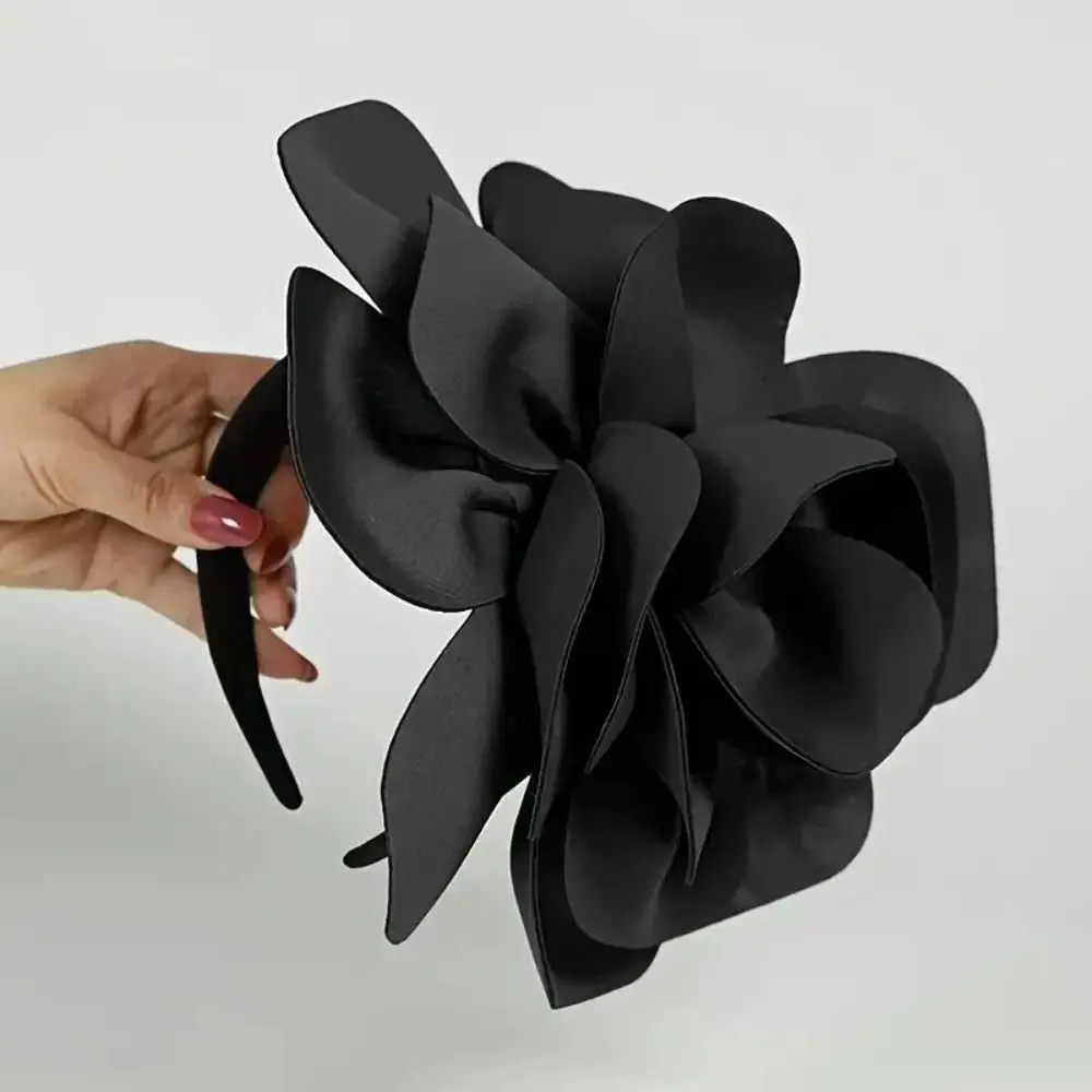 

Exquisite Large Rose Flower Headband Elegant Top Hat Vintage Fascinator Hat Sweet Hair Hoop Masquerade Hair Band Bride Headdress