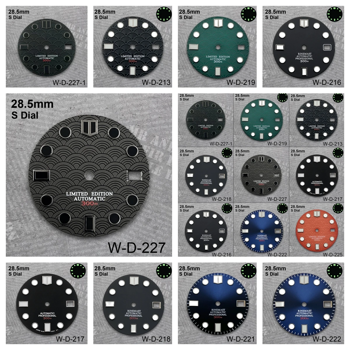 28.5 mm Scale S Logo Dial Suitable For NH35/NH36  Japan Movement Green Luminous High Quality Watch Modification Accessories