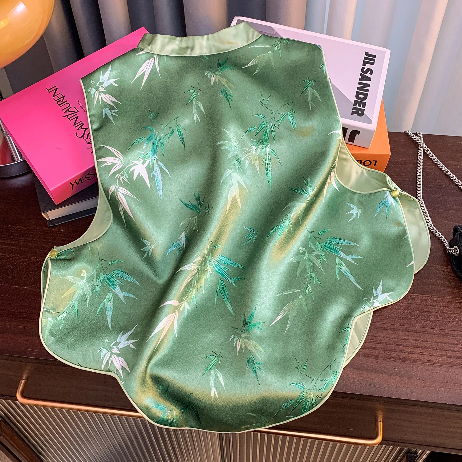 Nowa chińska kamizelka damska ze słomki bambusowej na wiosnę i lato, stójka, odzież wierzchnia, modna, elegancka.