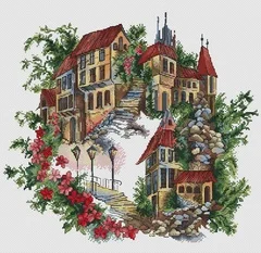 Villa on the hillside Cross stich Kits Homfun Craft Cross Stich Painting  Decorations for Home fun