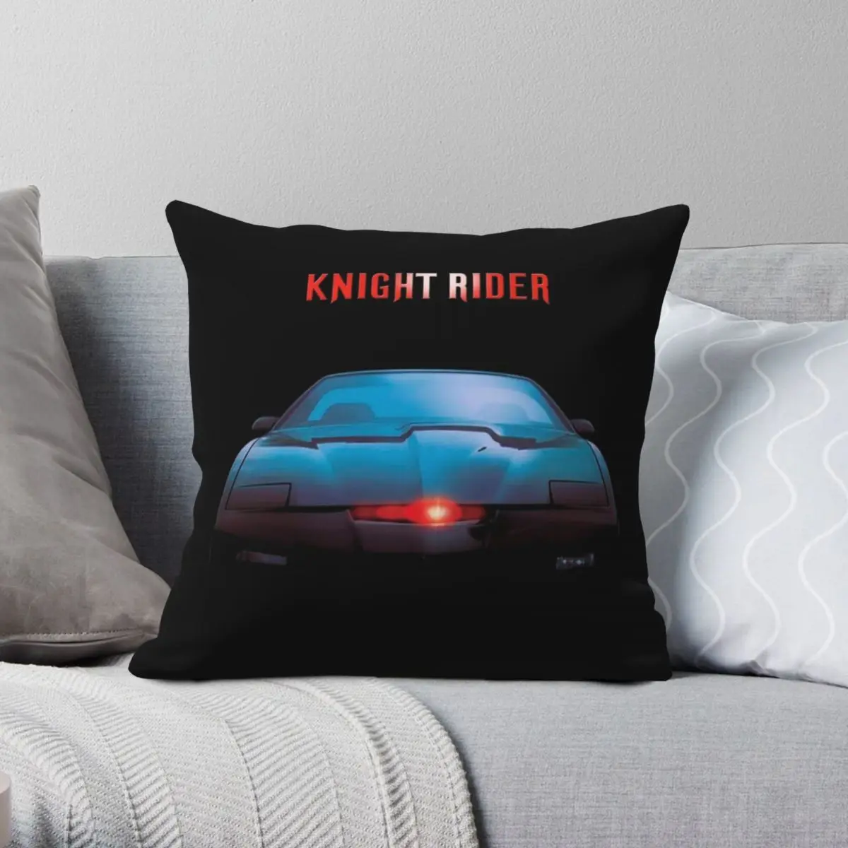 Knight Rider Square Pillowcase Polyester Linen Velvet Creative Zip Decorative Throw Pillow Case Car Cushion Cover