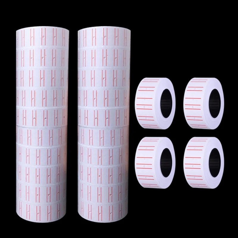 E9LB 10 Rolls Self Adhesive Price Labels Paper Tag Sticker Single Row for Price Gun